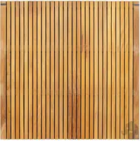 Elephant hardhout FSC tuinscherm "stripes black" recht 4,5x180x180cm glad / rvs