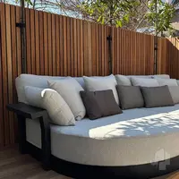 Elephant hardhout FSC tuinscherm "stripes black" recht 4,5x180x180cm glad / rvs - afbeelding 5