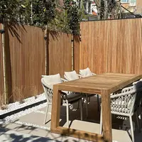 Elephant hardhout FSC tuinscherm "stripes black" recht 4,5x180x180cm glad / rvs - afbeelding 6
