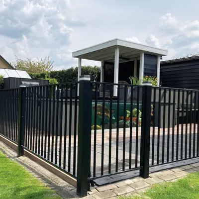 Elephant hek industrieel zwart aluminium 30x1500x850mm zwart gepoedercoat staal look - afbeelding 2