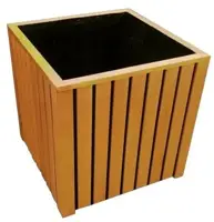 Elephant plantenbak stripes black hardhout fsc 500x500x500mm naturel/zwart inclusief folie binnenzijde kopen?