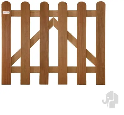 Elephant poortje classic bangkirai hardhout 35x1000x800mm fijne ribbel/ rvs geschroefd - afbeelding 1