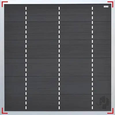 Elephant scherm forte houtcomposiet FSC/GRS 40x1800x1800mm antraciet met aluminium kader - afbeelding 2