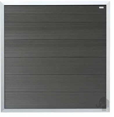 Elephant scherm forte houtcomposiet FSC/GRS 40x1800x1800mm antraciet met aluminium kader - afbeelding 1