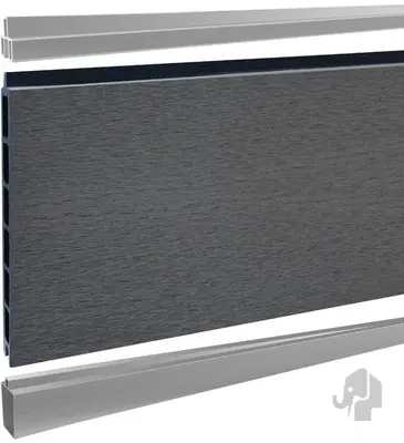 Elephant schutting composiet rock grey 2x200x180 cm grijs - afbeelding 3