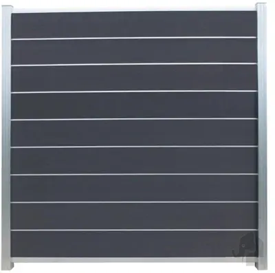 Elephant schutting composiet rock grey 2x200x180 cm grijs - afbeelding 1