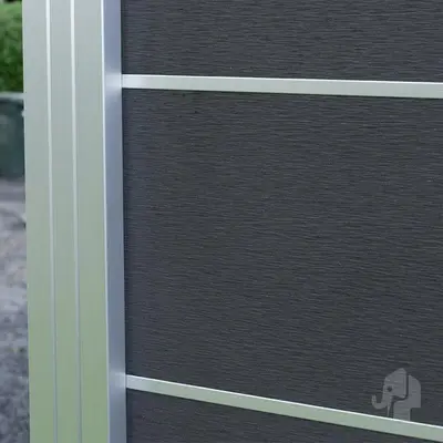 Elephant schutting composiet rock grey 2x200x180 cm grijs - afbeelding 4