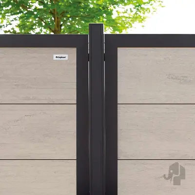 Elephant schutting forte houtcomposiet fsc/grijs 40x1800x1800mm bicolor grijs met antraciet aluminium kader - afbeelding 2