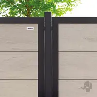 Elephant schutting forte houtcomposiet fsc/grijs 40x1800x1800mm bicolor grijs met antraciet aluminium kader - afbeelding 2