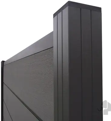 Elephant schutting modular houtcomposiet fsc/grijs 1800x970mm rock grey 4 planks met antraciet aluminium profiel - afbeelding 5