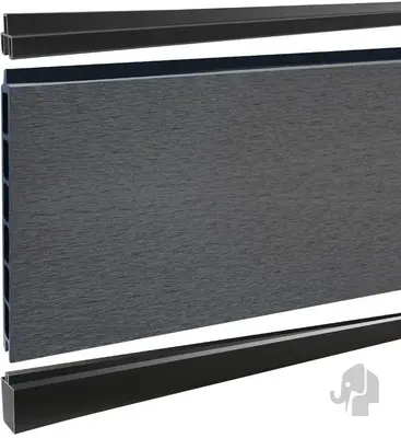 Elephant schutting modular houtcomposiet fsc/grijs 1800x970mm rock grey 4 planks met antraciet aluminium profiel - afbeelding 3