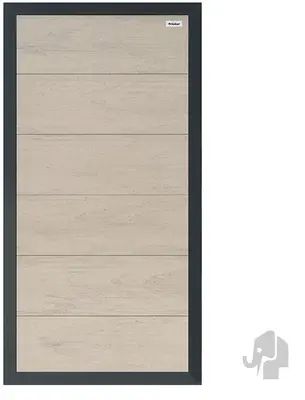 Elephant WPC duo grijs FSC tuinscherm "Forte" recht met alu antraciet kader 40x900x1800mm - afbeelding 1