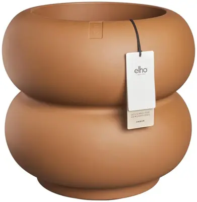 Elho Amber Roll Low 43 - Bruin - Ø 43 x H 40 cm - Binnen en Buiten - 100% gerecycled - afbeelding 1