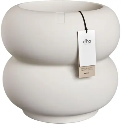 Elho Amber Roll Low 43 - Wit - Ø 43 x H 40 cm - Binnen en Buiten - 100% gerecycled - afbeelding 1