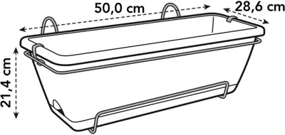 Elho balkonbak Barcelona all-in-1 50cm honing geel - afbeelding 4