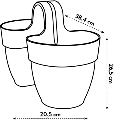 Elho balkonbak Vibia Campana flower twin 21cm terra - afbeelding 7