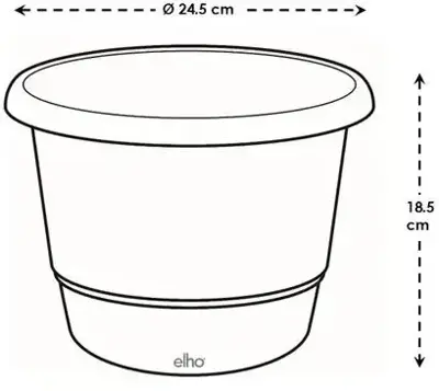 Elho bloempot Amiga 25 cm Antraciet - afbeelding 6