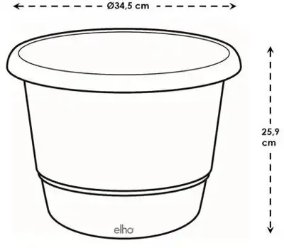 Elho bloempot Amiga 35cm antraciet - afbeelding 6