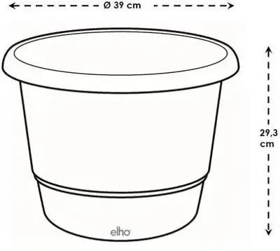 elho bloempot amiga rond d40 h29cm Antraciet - afbeelding 5