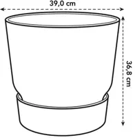 Elho Bloempot Greenville Rond 40cm Goudkleurig Zand - afbeelding 5