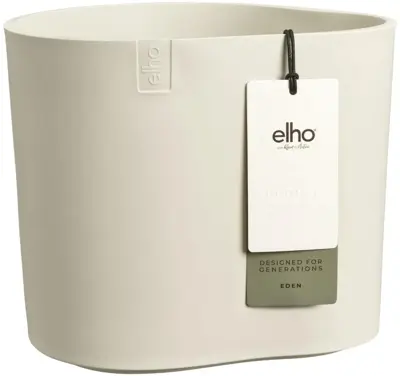 Elho Eden 25 - Wit - L 26 x B 25 x H 23 cm - Binnen en Buiten - 100% gerecycled - afbeelding 1