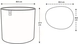 Elho Eden 30 - Wit - L 31 x B 30 x H 28 cm - Binnen en Buiten - 100% gerecycled - afbeelding 7