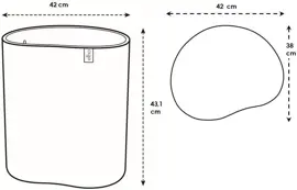 Elho Eden Aquacare Medium 40 - Wit - L 42 x B 38 x H 42 cm - Binnen en Buiten - 100% gerecycled - afbeelding 7