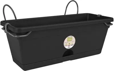 Elho green basics balkonbak mini all-in-1 30 cm living black - afbeelding 1