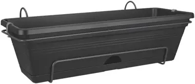 Elho green basics plantenbak 50 cm living black - afbeelding 1