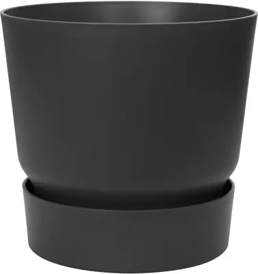 Elho Greenville bloempot 14 cm living black - afbeelding 1