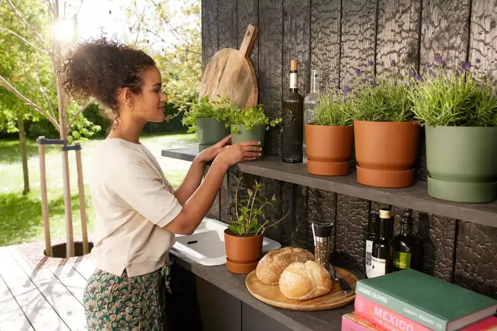 Verdeelstuk gespannen kubiek Elho Greenville bloempot 30 cm bladgroen kopen? - tuincentrum Osdorp :)