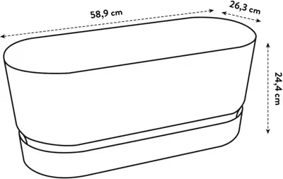 Elho Greenville terrace Trough kunststof bloembak 60 wit - afbeelding 8