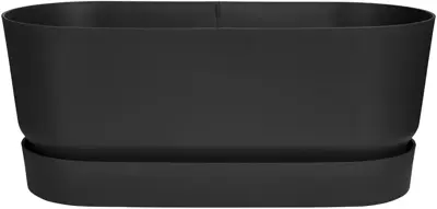 Elho Greenville terrace Trough kunststof bloembak 80 living black - afbeelding 2