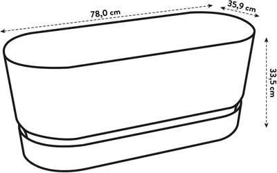 Elho Greenville terrace Trough kunststof bloembak 80 wit - afbeelding 9