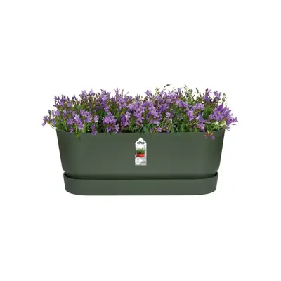 Elho Greenville Trough Long kunststof bloembak 50 cm blad groen - afbeelding 4