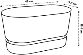 Elho Greenville Trough Long kunststof bloembak 50 cm blad groen - afbeelding 3