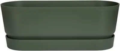 Elho Greenville Trough Long kunststof bloembak 50 cm blad groen - afbeelding 1