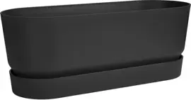 Elho Greenville Trough Long kunststof bloembak 50 cm living black - afbeelding 2