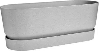 Elho Greenville Trough Long kunststof bloembak 50 cm living concrete - afbeelding 2