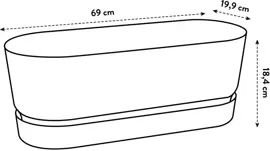 Elho Greenville Trough Long kunststof bloembak 70 cm blad groen - afbeelding 7