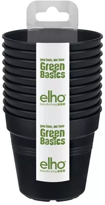 Elho kweekpot green basics kweekpot set 10 stuks 7,5 cm living black - afbeelding 1