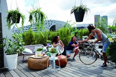 Elho loft urban bloempot rond hoog 35 cm wit - afbeelding 2