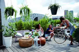 Elho loft urban bloempot rond hoog 35 cm wit - afbeelding 2