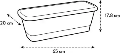 Elho Noa balkonbak L 65cm warm grijs - afbeelding 6