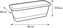 Elho Noa balkonbak L 65cm warm grijs - afbeelding 6