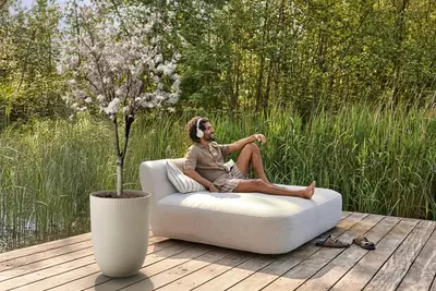 elho plantenbak sereh hoog d40 h53cm Paddenstoel beige - afbeelding 6