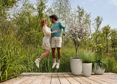 elho plantenbak sereh hoog d40 h53cm Paddenstoel beige - afbeelding 4