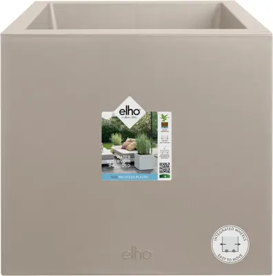 elho Plantenbak vivo next vierkant d40 h38cm paddenstoel beige - afbeelding 1