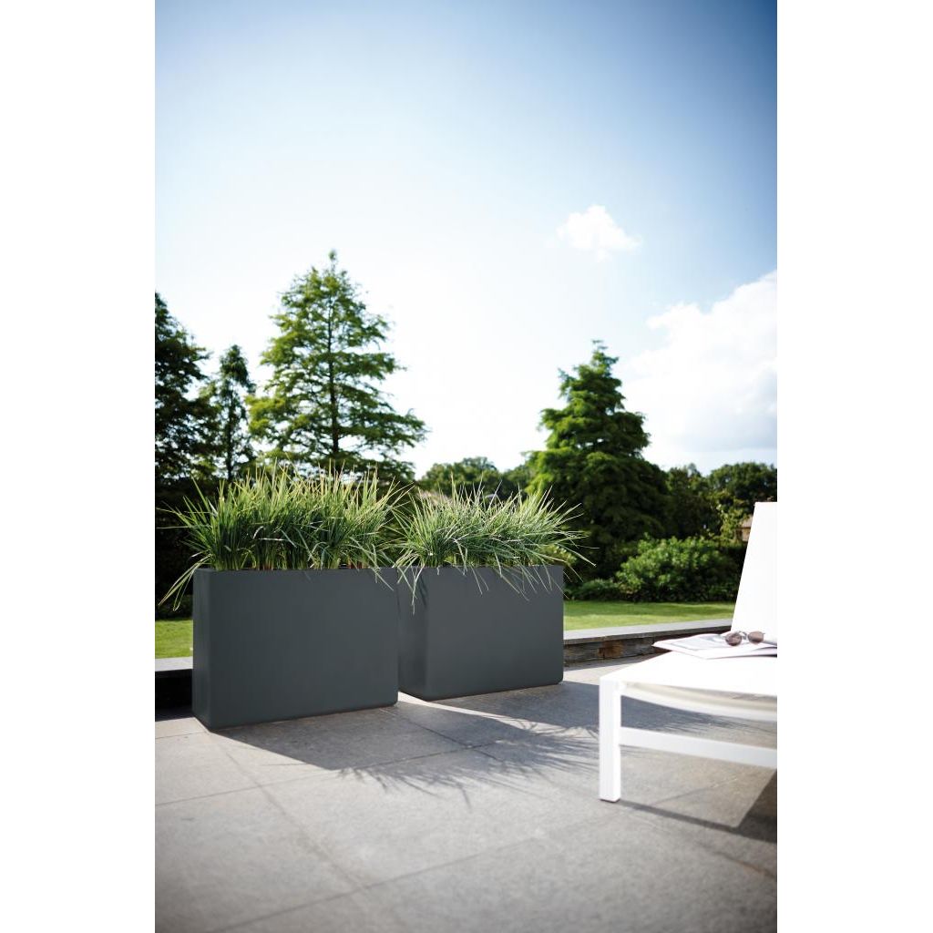 Elho pure soft brick divider plantenbak met wielen 80 cm antraciet