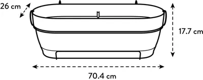 Elho Vibia Campana balkonbak Allin1 70 cm pistache groen - afbeelding 6